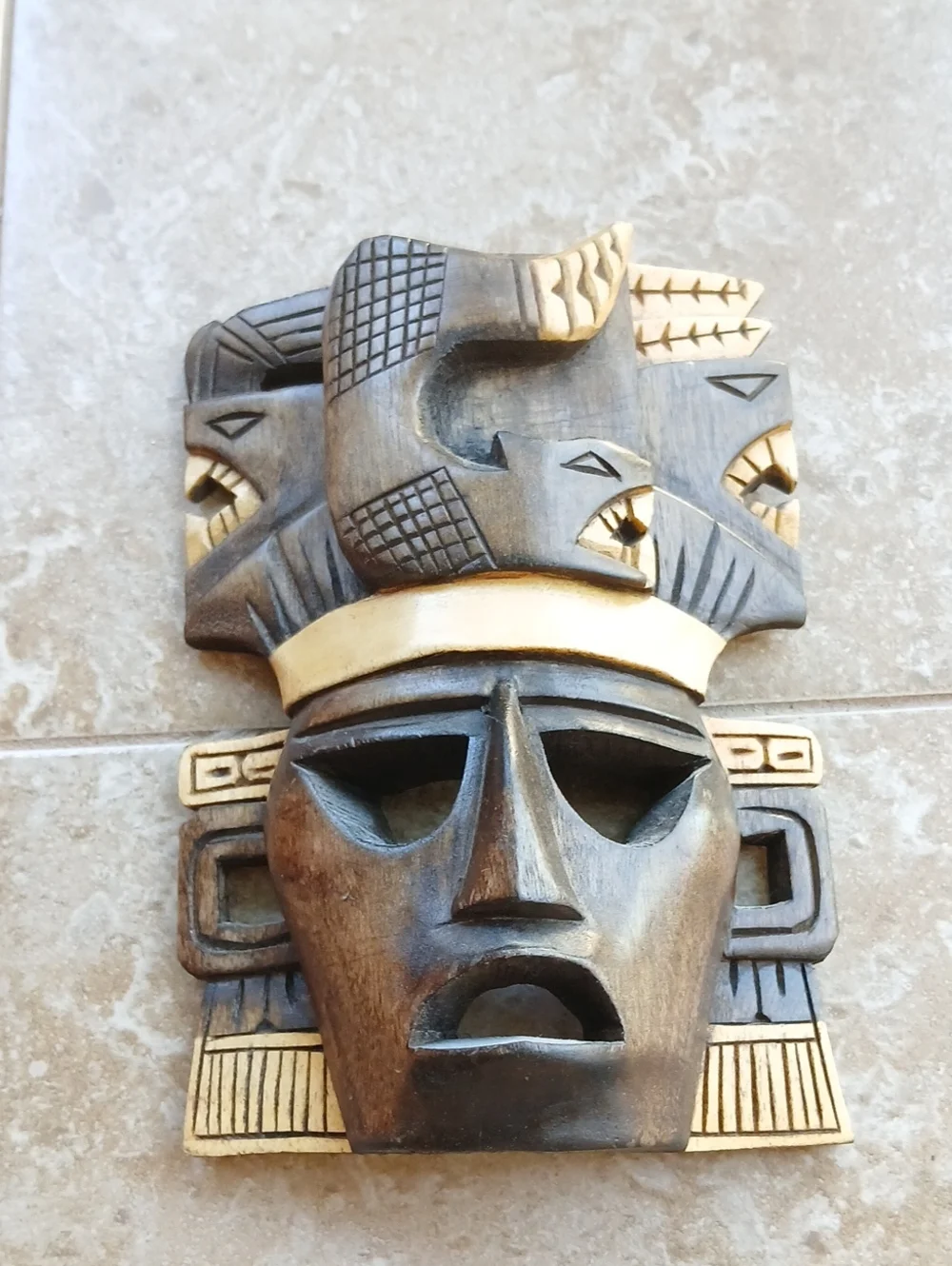 Hand Crafted Mexican Folk Art Tribal Wall Mask